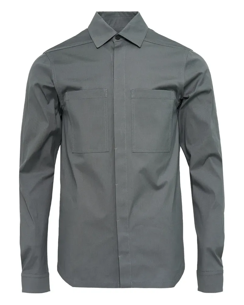 Rick Owens double-pocket poplin shirt - Grau Grau