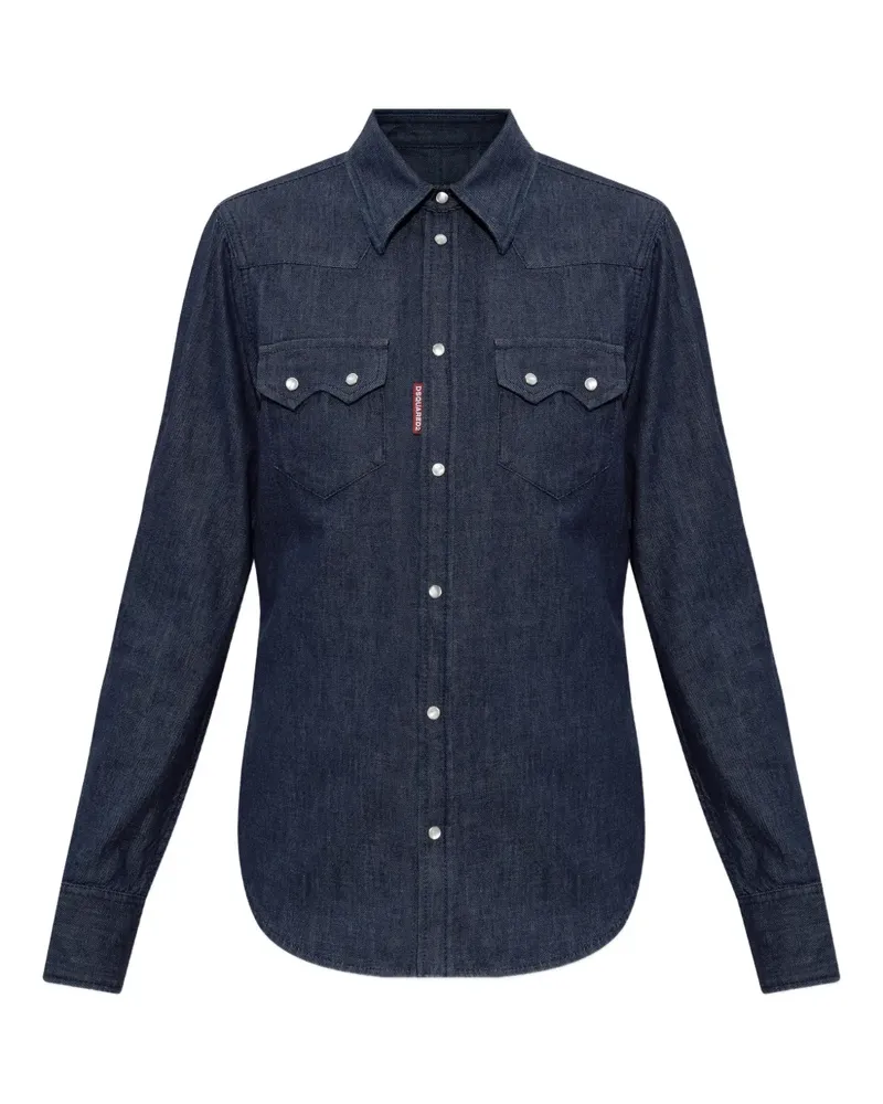 Dsquared2 Jeanshemd mit Tasche - Blau Blau