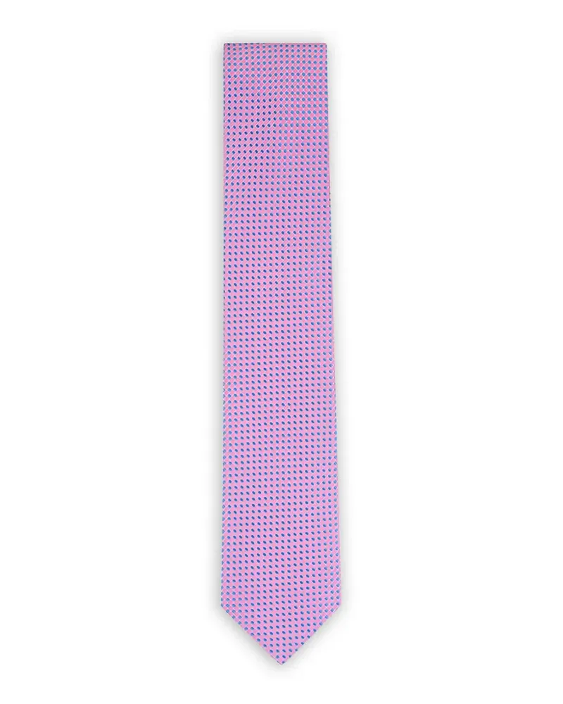 Eton Geometrisch gemusterte Seidenkrawatte - Rosa Rosa