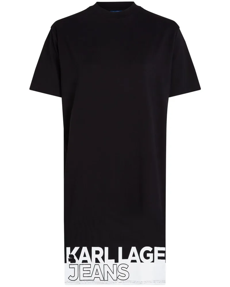 Karl Lagerfeld T-Shirtkleid mit Logo-Print Schwarz