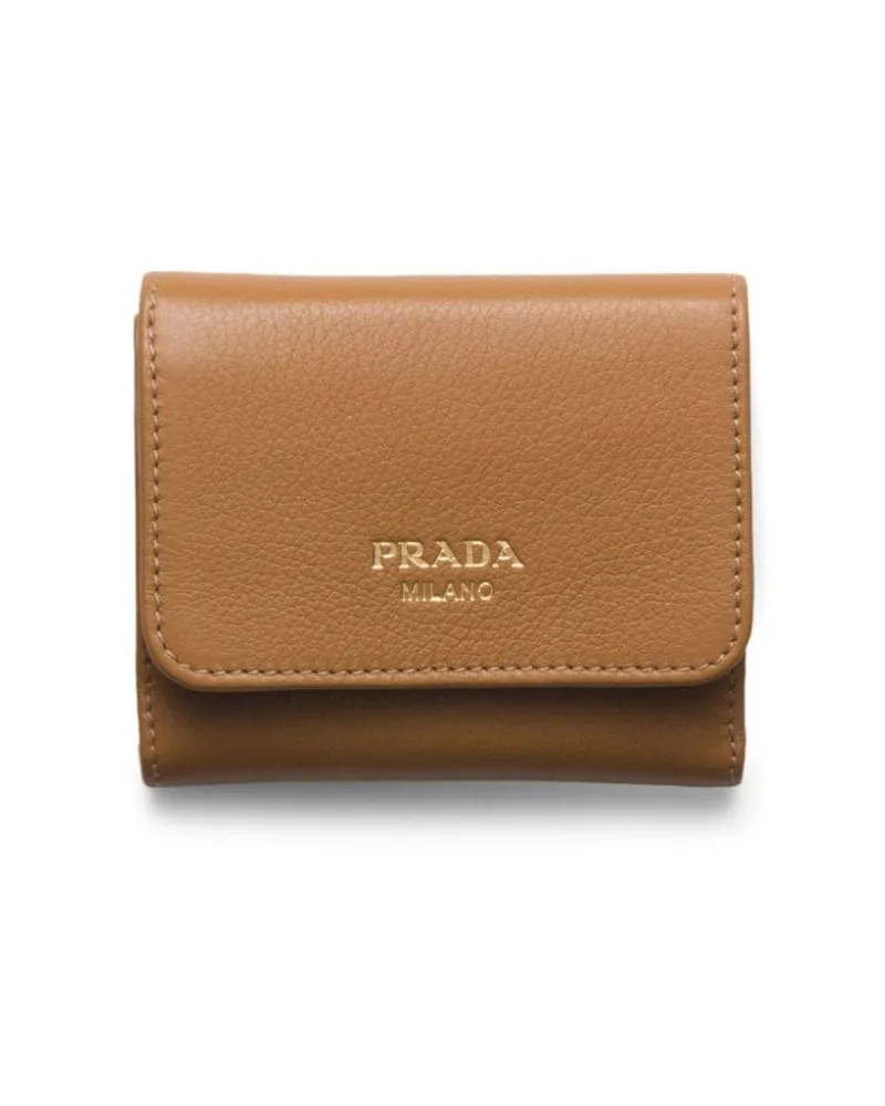Prada Portemonnaie mit Logo-Prägung - Braun Braun