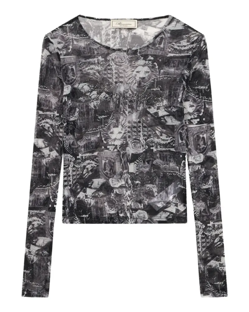 Blumarine T-Shirt mit Print - Schwarz Schwarz