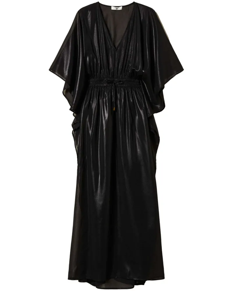Twin-Set Transparentes Kaftankleid - Schwarz Schwarz