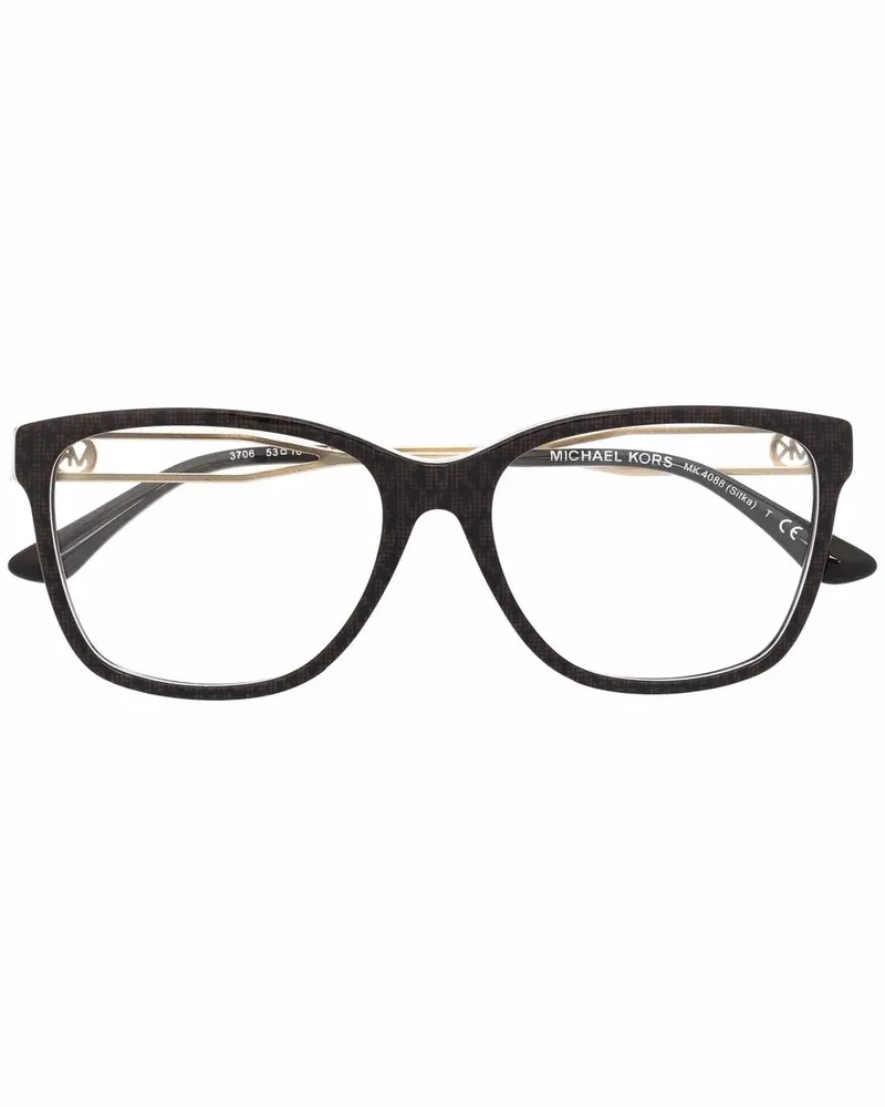 Michael Kors Brille mit eckigem Gestell - Schwarz Schwarz