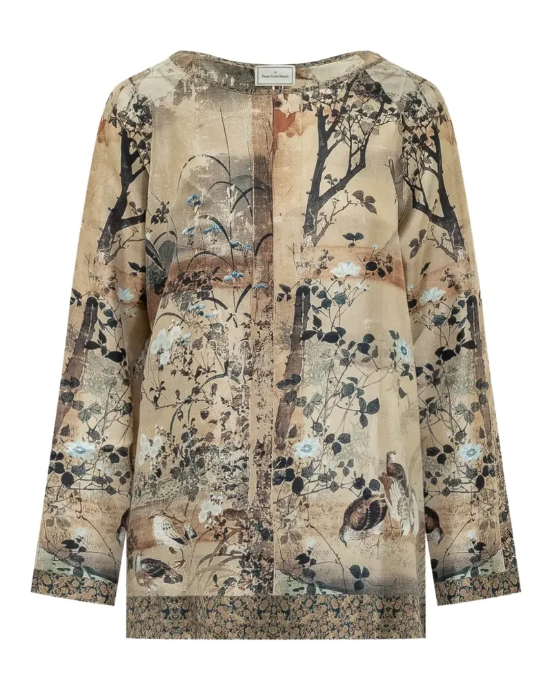Pierre-Louis Mascia Aloe Bluse mit Landschafts-Print - Nude Nude
