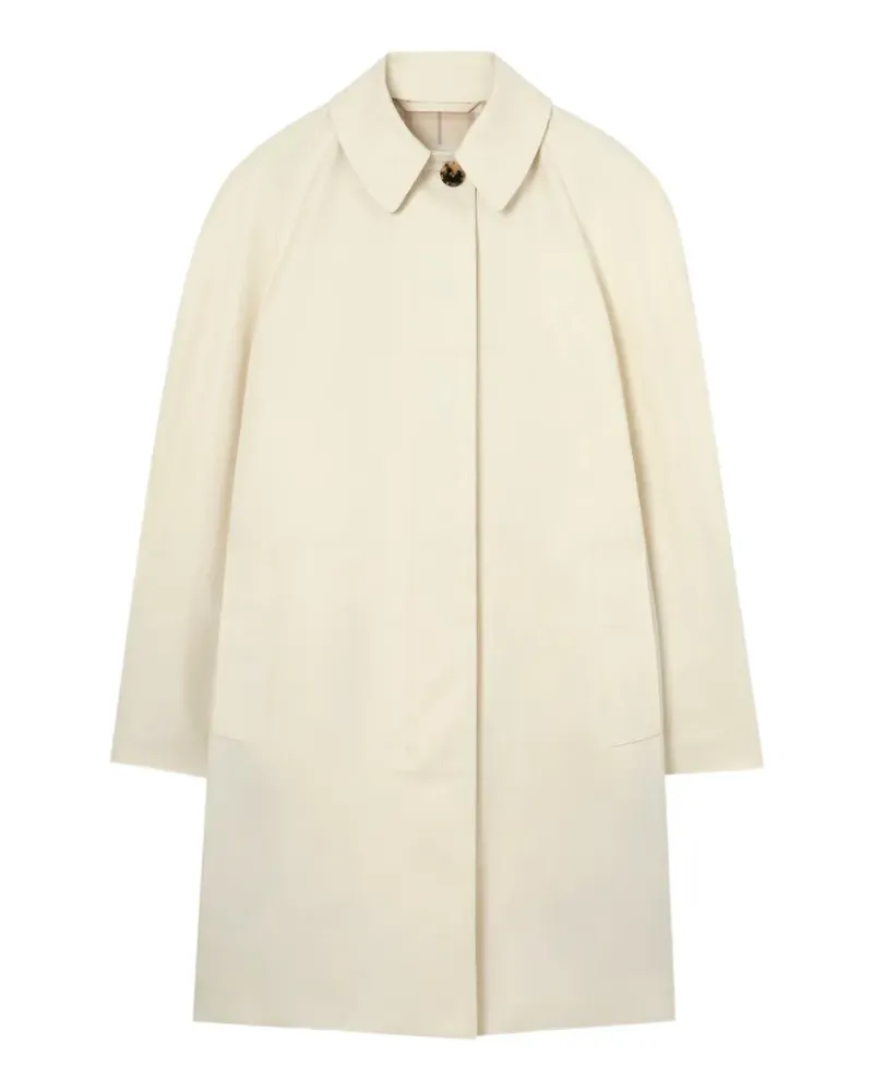 Burberry Mittellanger geraffter Gabardine-Mantel - Nude Nude