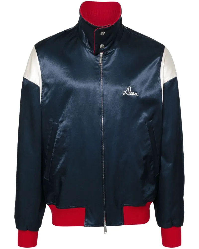 Dsquared2 Bowling Jacke mit Satin-Finish - Blau Blau
