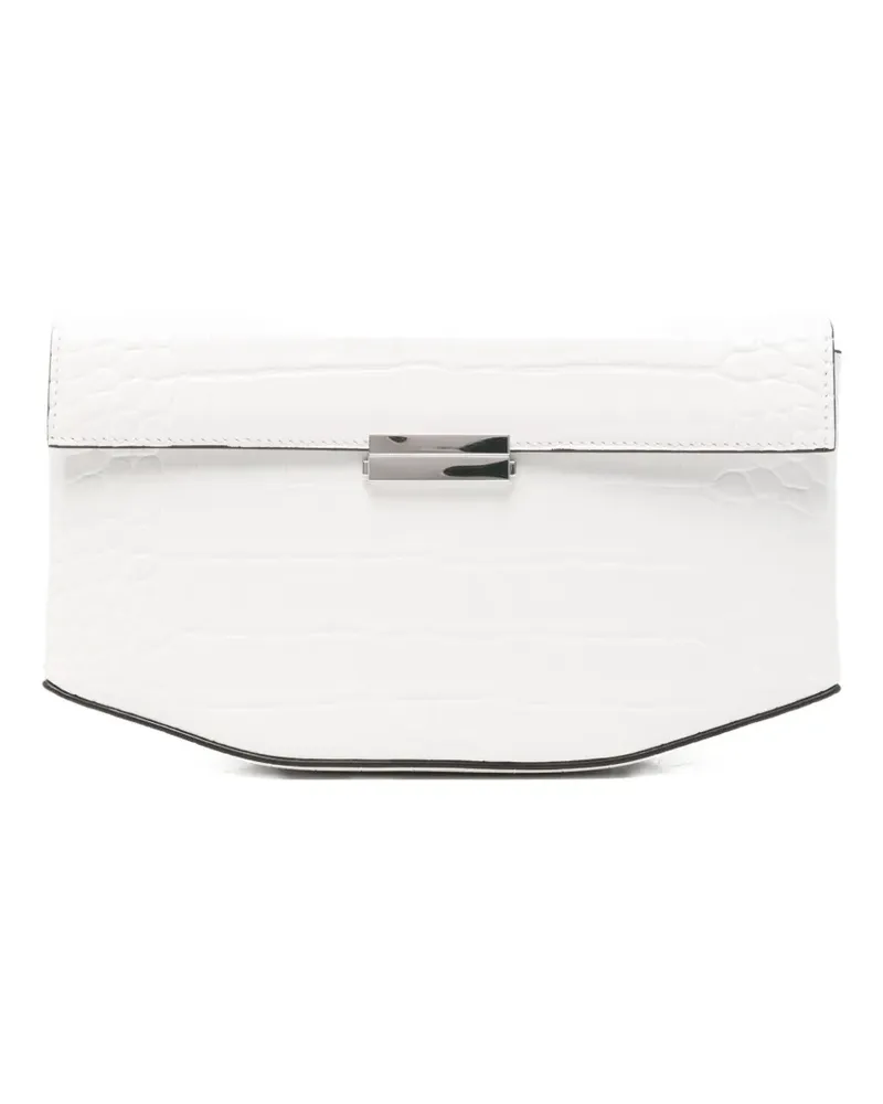 Totême Clutch mit Kroko-Prägung - Weiß Weiß