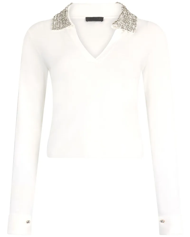 Liu Jo Poloshirt mit Strass - Weiß Weiß