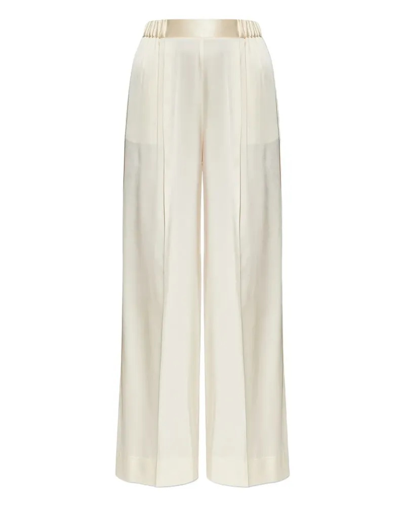 forte_forte Straight-Leg-Hose mit Falten - Nude Nude