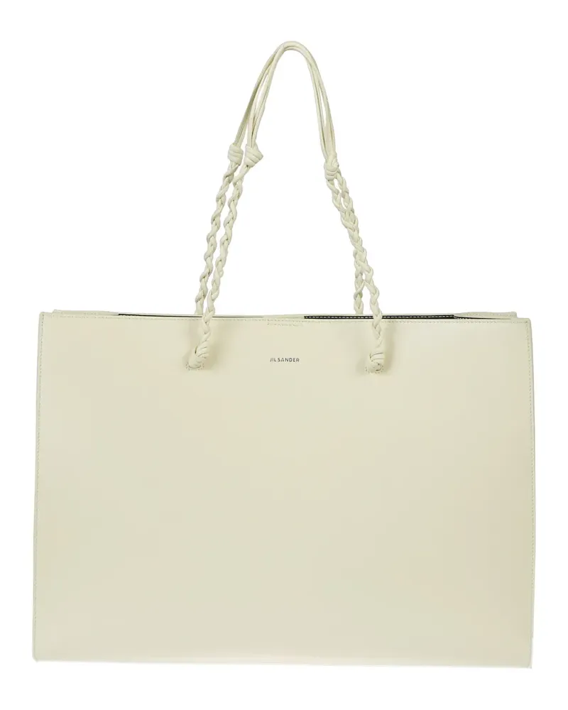 Jil Sander Tangle knotted handle embossed logo tote bag - Nude Nude