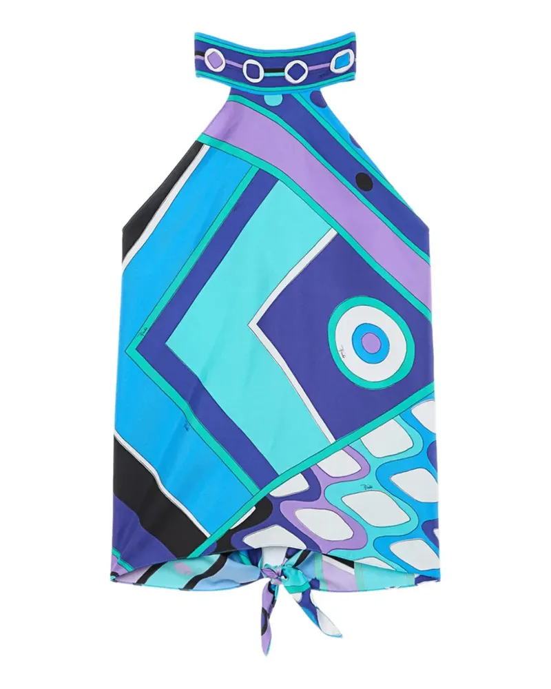 Emilio Pucci Vivara-print halterneck top - Blau Blau