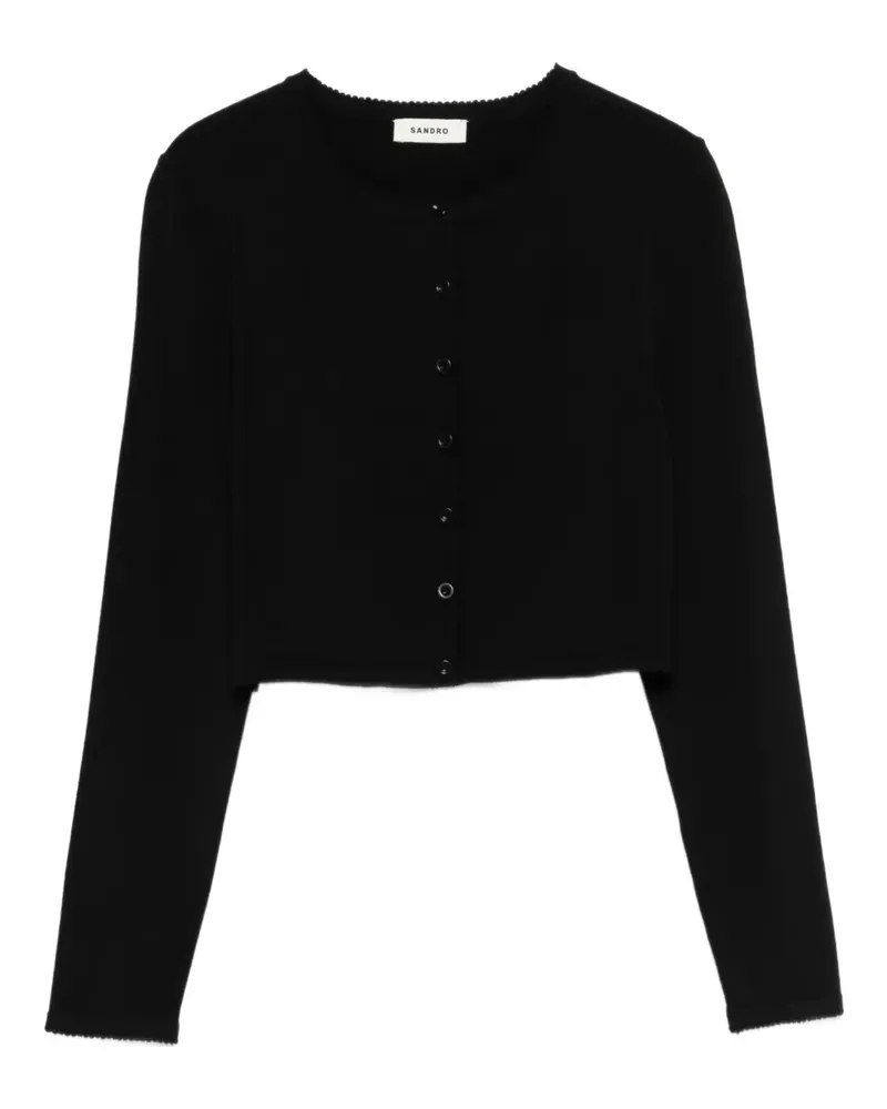 Sandro Cropped-Cardigan - Schwarz Schwarz
