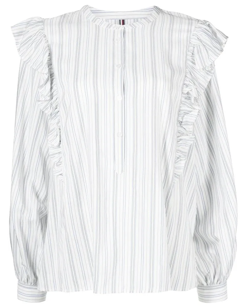Tommy Hilfiger Oberteil mit Rüschen - Weiß Weiß