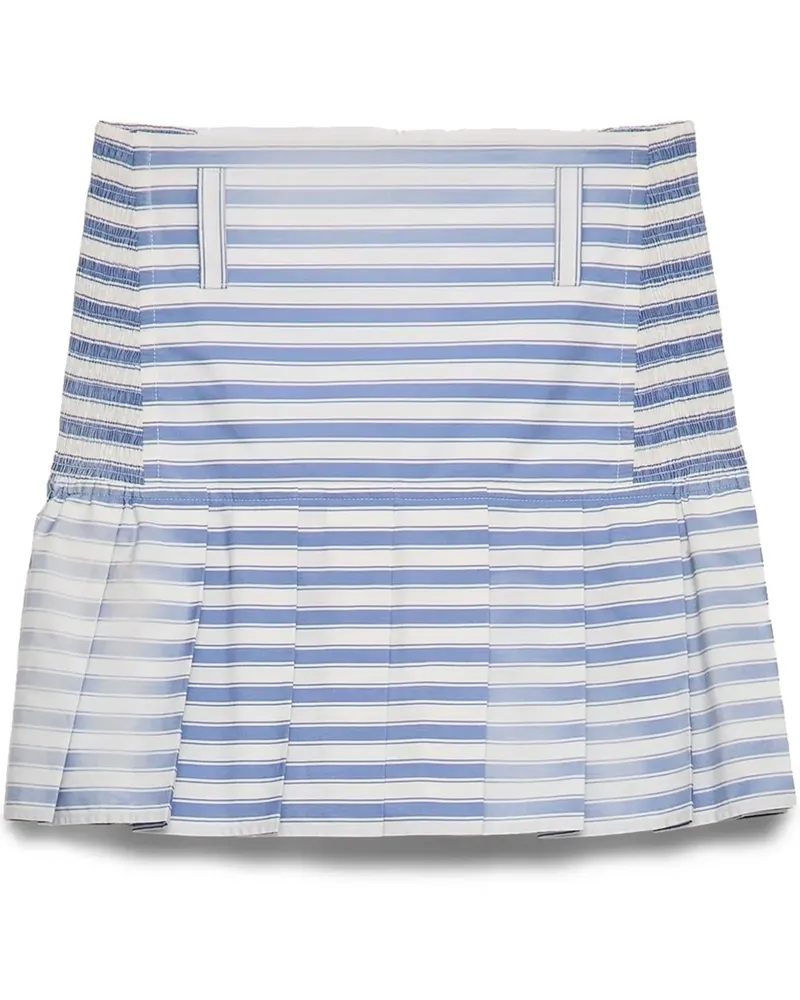 Prada Gestreifter Popeline-Minirock - Blau Blau