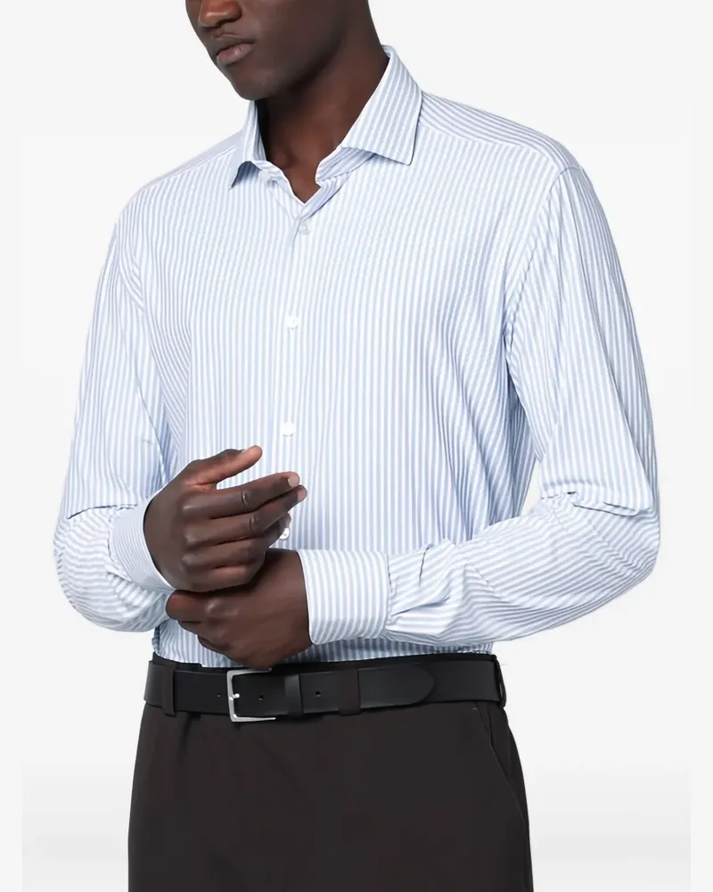 XACUS long-sleeve striped-pattern shirt - Blau Blau