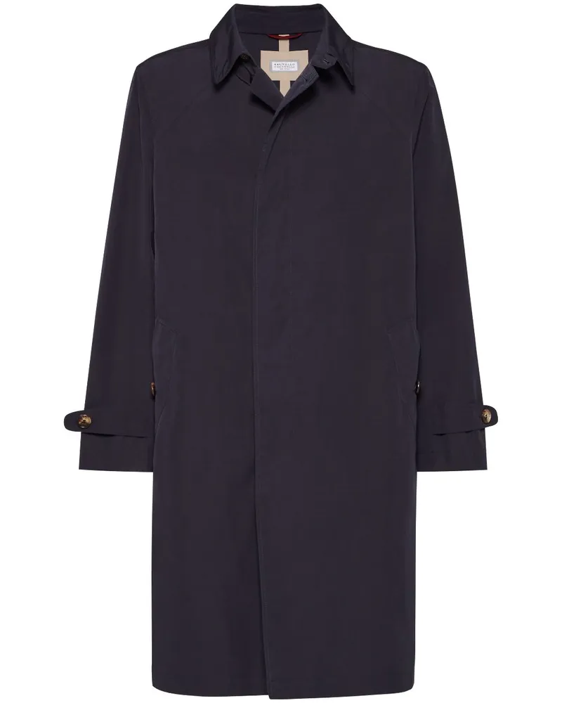Brunello Cucinelli Einreihiger Trenchcoat - Blau Blau