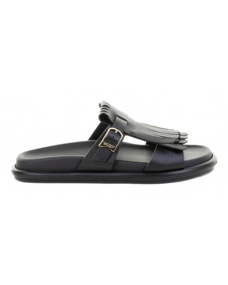 Santoni fringe-detail leather sandals - Schwarz Schwarz
