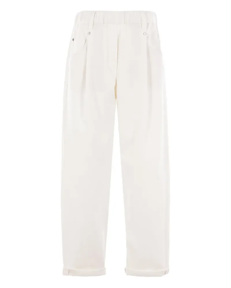 Brunello Cucinelli Hose mit elastischem Bund - Weiß Weiß