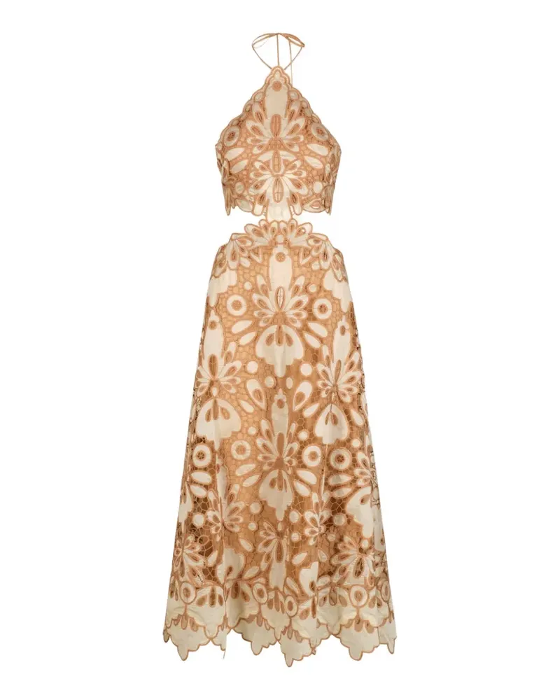 Johanna Ortiz Morning Groove floral midi dress - Nude Nude