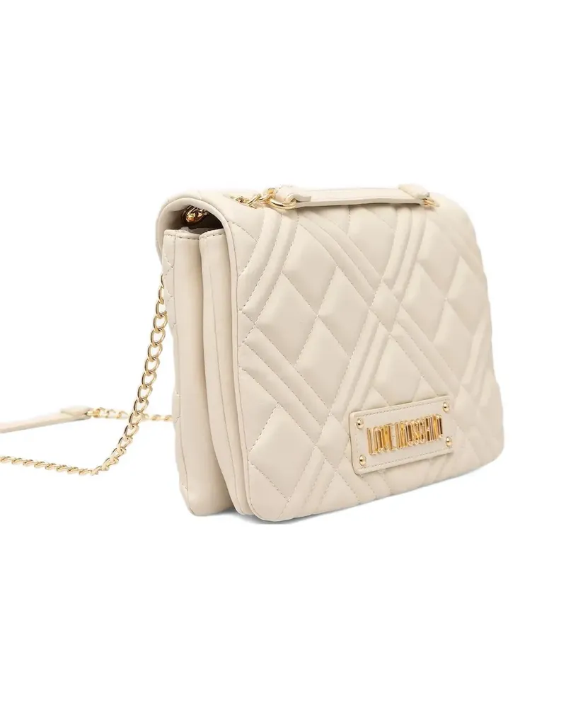 Moschino Gesteppte Schultertasche - Nude Nude