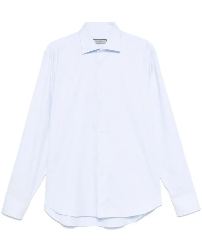 Canali Hemd mit Jacquardmuster - Blau Blau