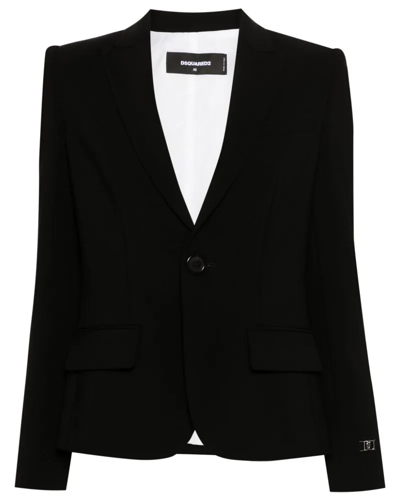 Dsquared2 Einreihiger Blazer mit Logo-Schild - Schwarz Schwarz