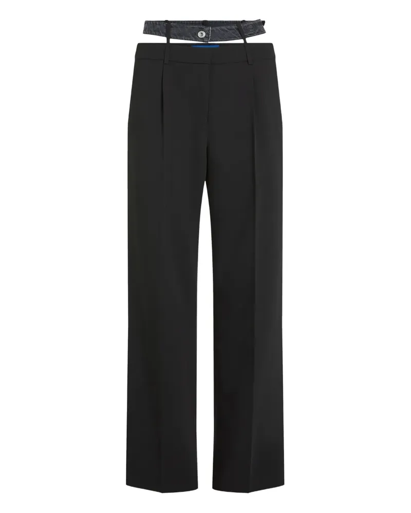 Karl Lagerfeld Hose mit doppeltem Bund - Schwarz Schwarz