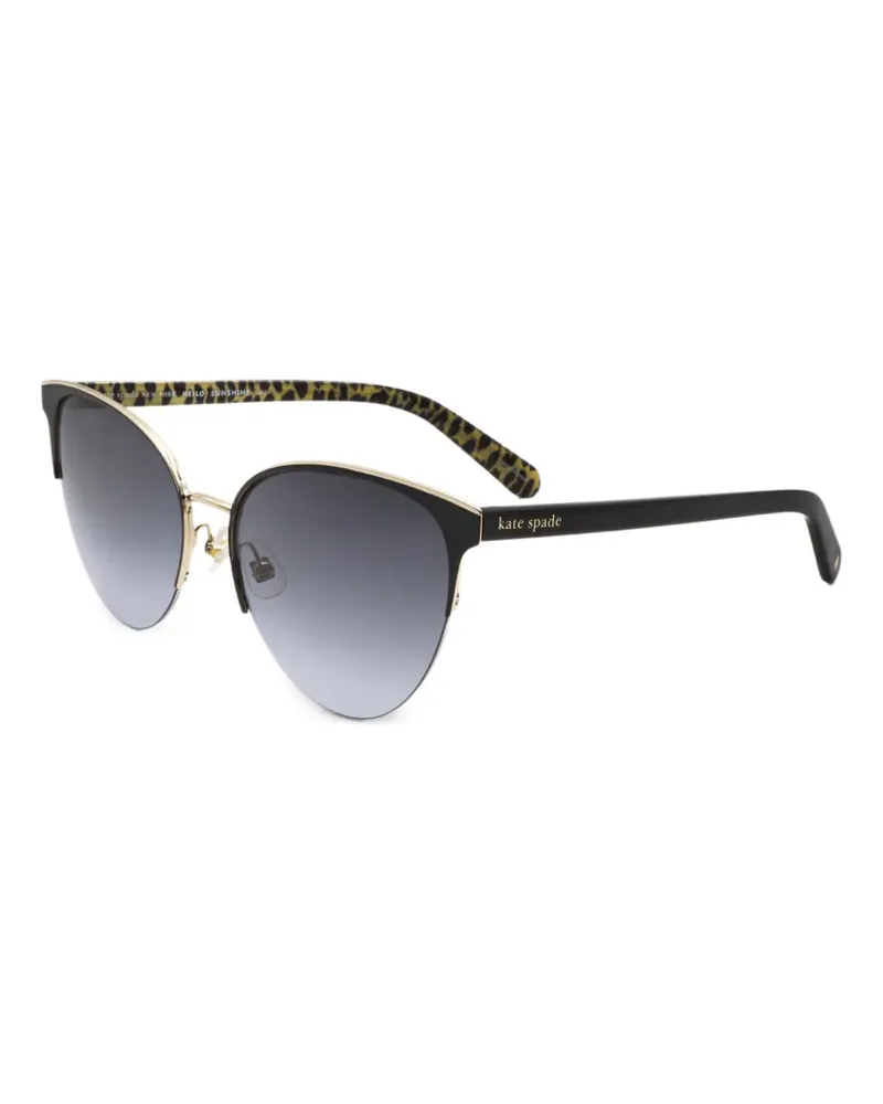 Kate Spade Cat-Eye-Sonnenbrille mit Leopardenprint - Schwarz Schwarz