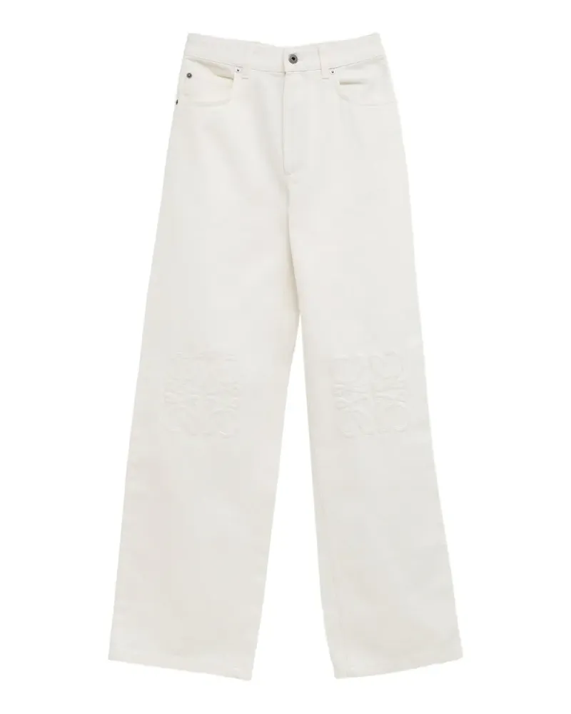 Loewe Anagram-embroidered baggy jeans - Weiß Weiß