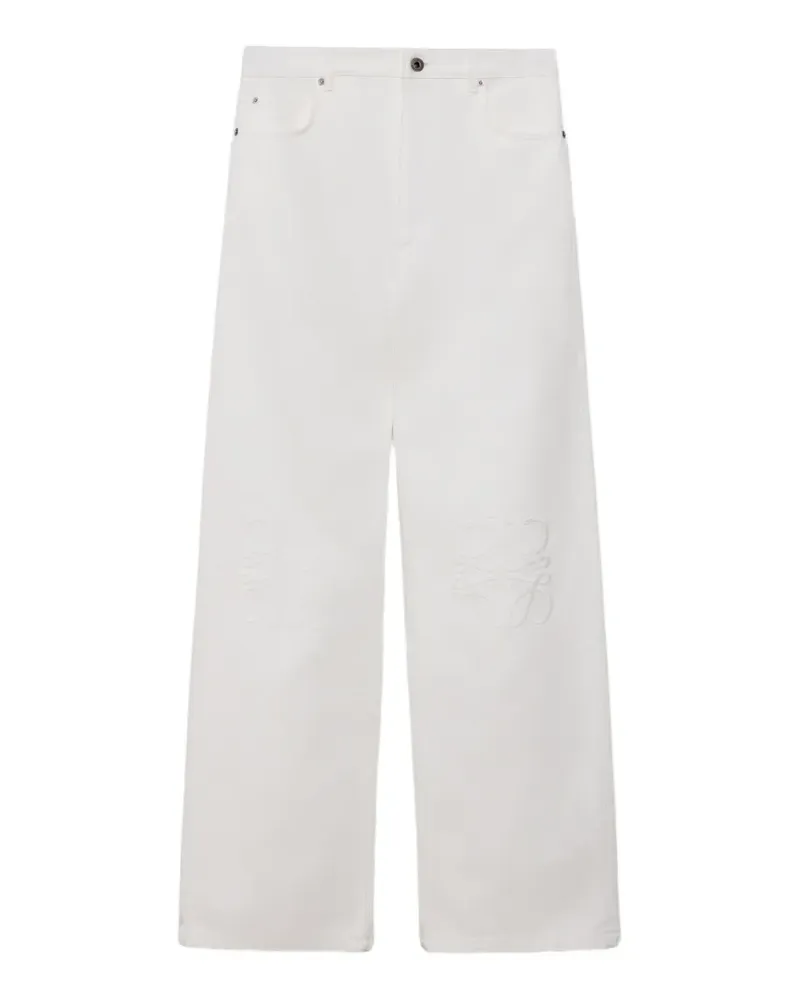 Loewe Baggy-Jeans mit Anagram-Stickerei - Weiß Weiß