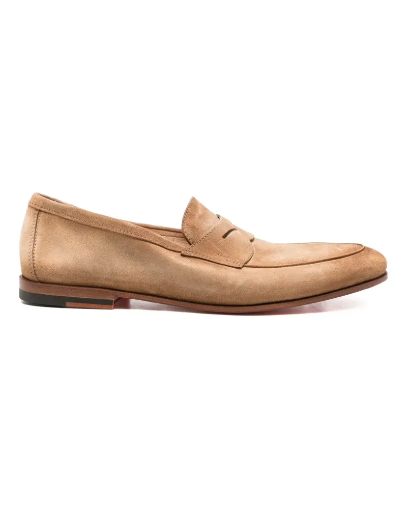 Santoni suede loafers - Nude Nude