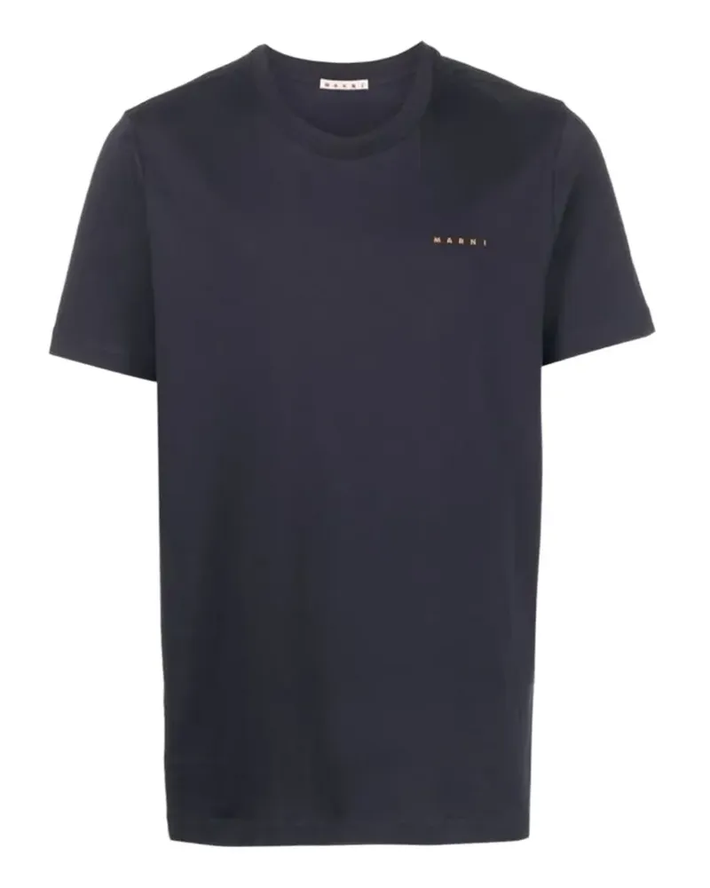 Marni logo-print T-shirt - Blau Blau