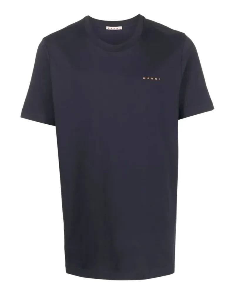 Marni logo-print T-shirt - Blau Blau