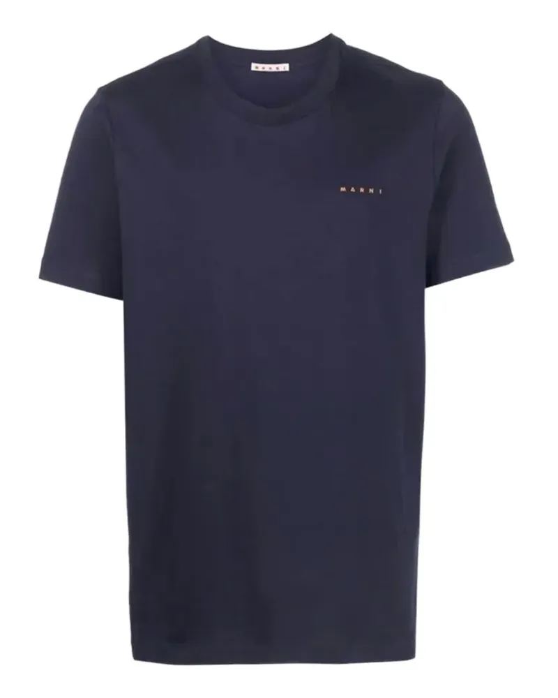 Marni logo-print T-shirt - Blau Blau