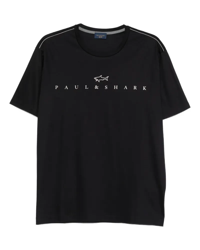 Paul & Shark T-Shirt mit Logo-Print - Schwarz Schwarz
