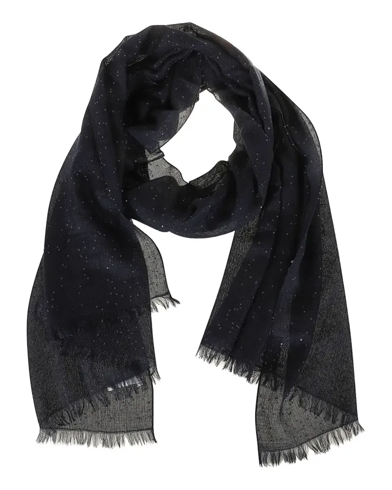 Brunello Cucinelli sequin-embellished cashmere scarf - Blau Blau