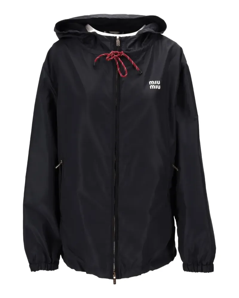 Miu Miu hooded zipped jacket - Schwarz Schwarz