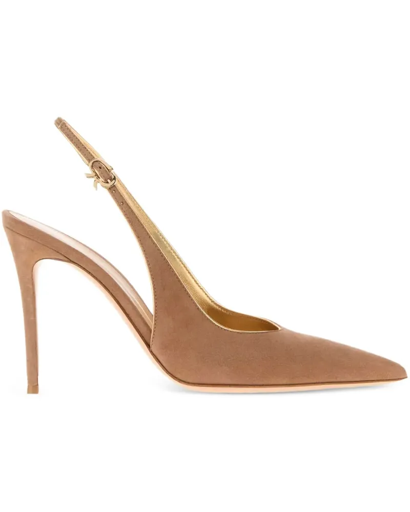 Gianvito Rossi Yves Slingback-Pumps aus Wildleder 100mm - Nude Nude