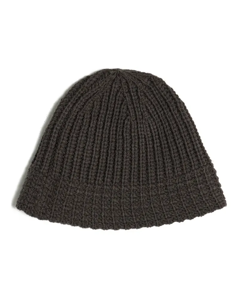 Yohji Yamamoto Gerippte Beanie - Grau Grau