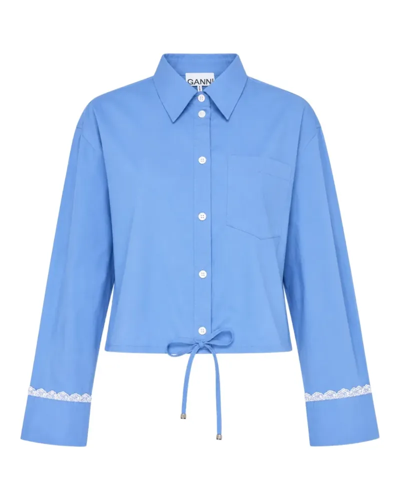 Ganni shirt in blue cotton - Blau Blau