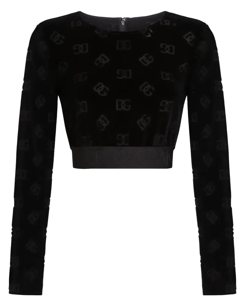 Dolce & Gabbana Sweatshirt aus DG-Jacquard - Schwarz Schwarz