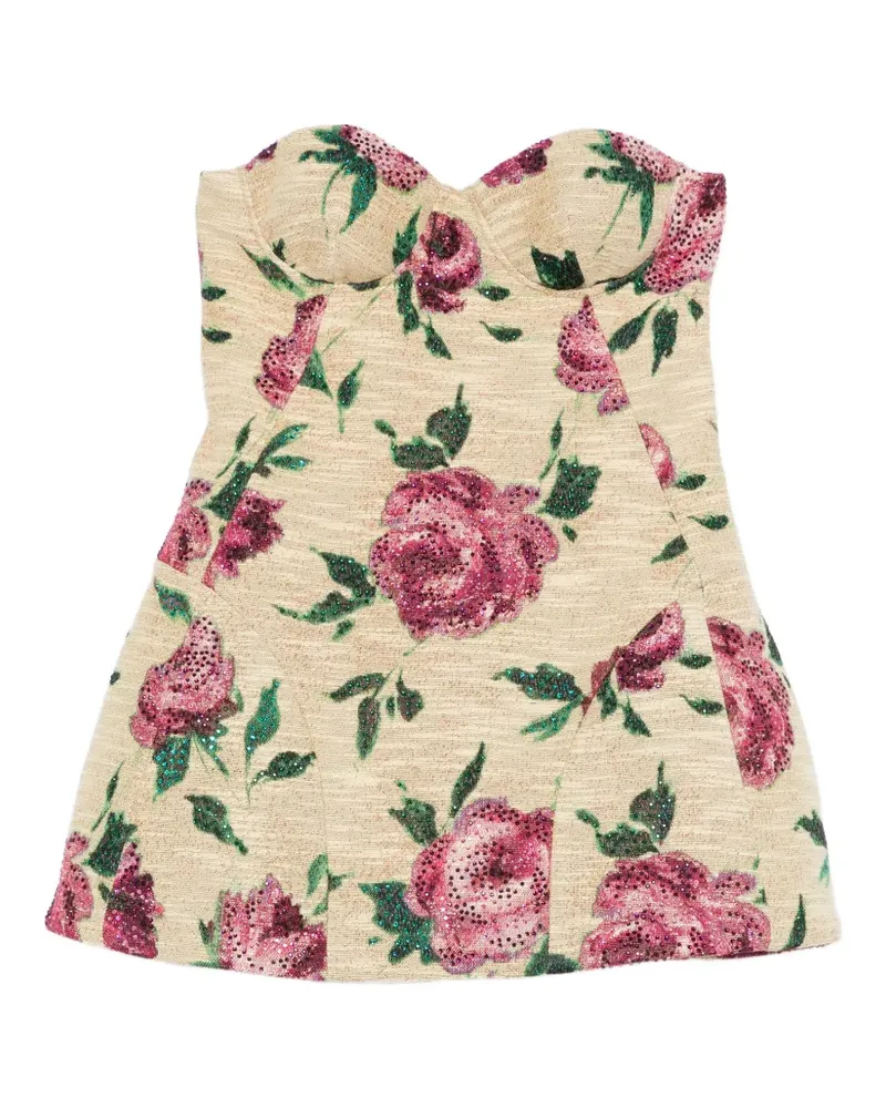 Giuseppe di Morabito floral corset mini dress - Nude Nude