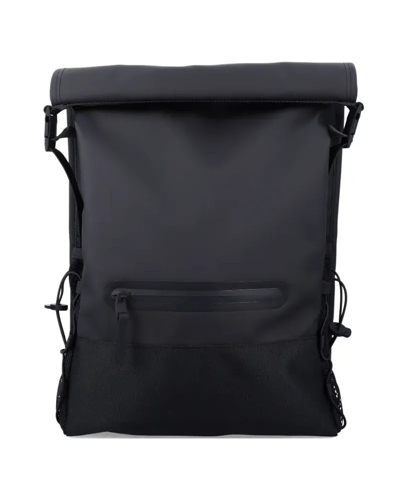RAINS Trail Mountaineer Rolltop front-pocket backpack - Schwarz Schwarz