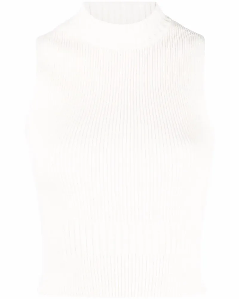 Sandro Geripptes Strickoberteil - Weiß Weiß