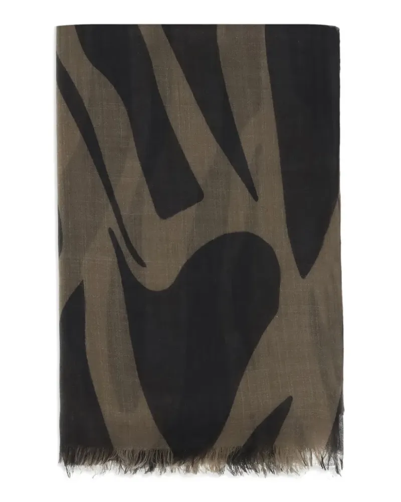 Brunello Cucinelli Gemusterter Schal mit Fransen - Schwarz Schwarz