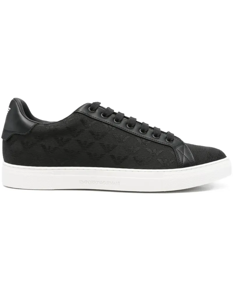 Emporio Armani Sneakers mit Adler-Logo - Schwarz Schwarz