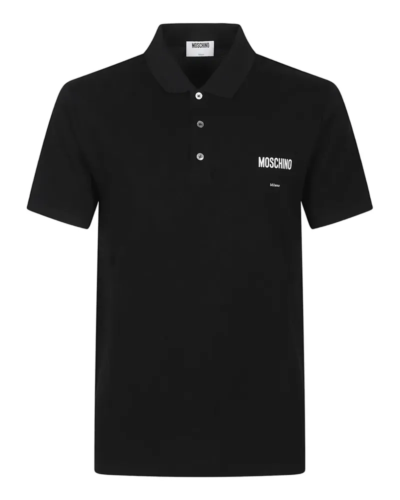 Moschino Poloshirt mit Logo-Print - Schwarz Schwarz