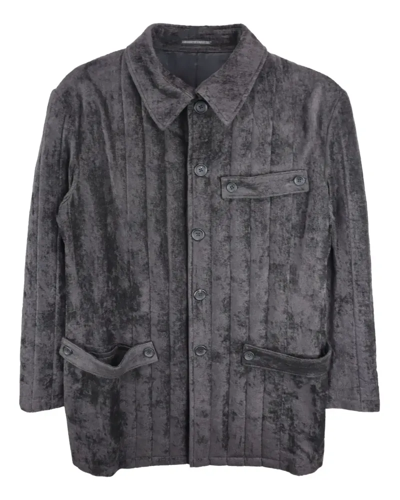 Yohji Yamamoto Leinenjacke mit Falten - Grau Grau