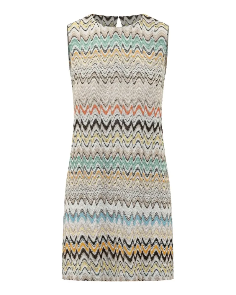Missoni zigzag-knit sleeveless mini dress - Nude Nude